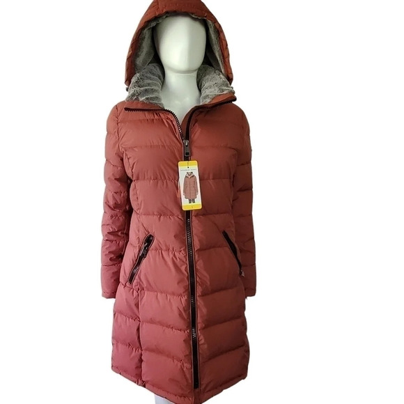 Andrew Marc | Hooded Long Stretch Parka | Terra Rose | NWT - Picture 7 of 8